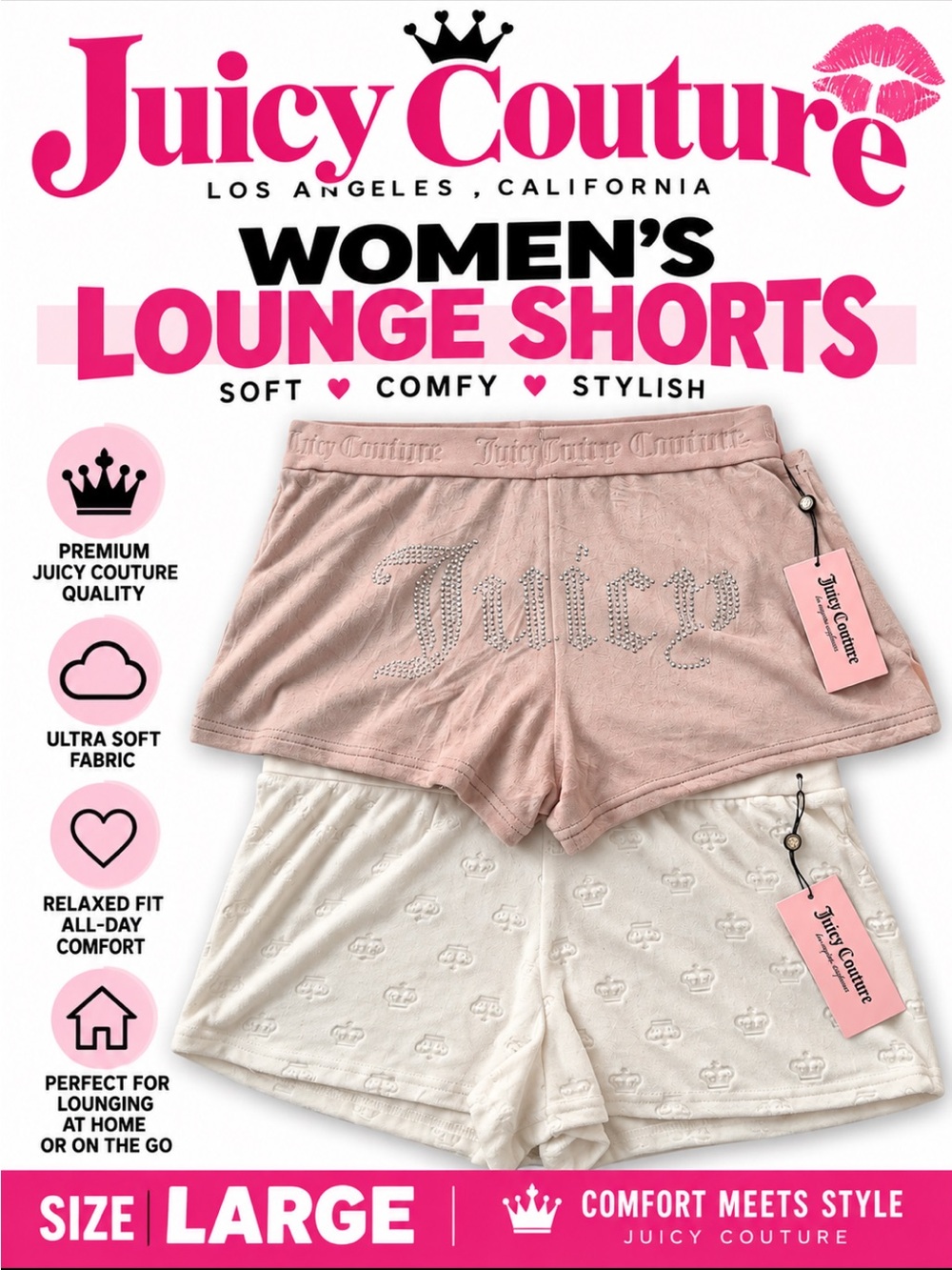 New Juicy Couture Women's Lounge Shorts